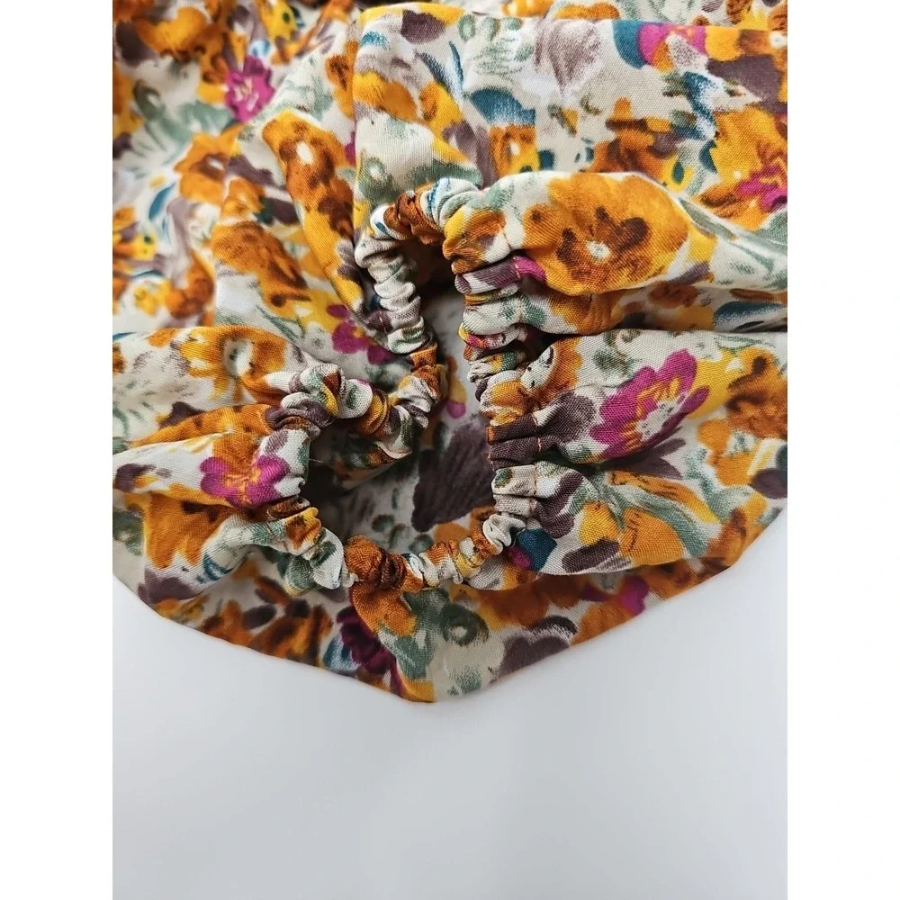 Lady Floral Blouse Long Sleeve Loose Boho Cottagecore Hippie Gypsy Swing Size XL - Picture 8 of 13